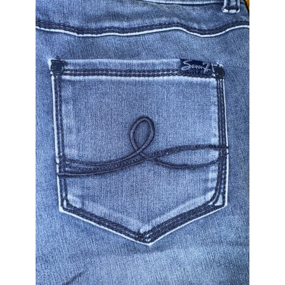 Seven7 Tummy-Less Slimmer Jeans ‎ High-Waisted Stretch Denim Size 32 Dark Wash - Picture 4 of 11